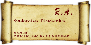 Roskovics Alexandra névjegykártya